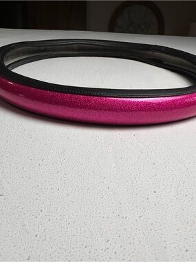 Pink Glitter Black Steering Wheel Cover Sparkle Car Accessory